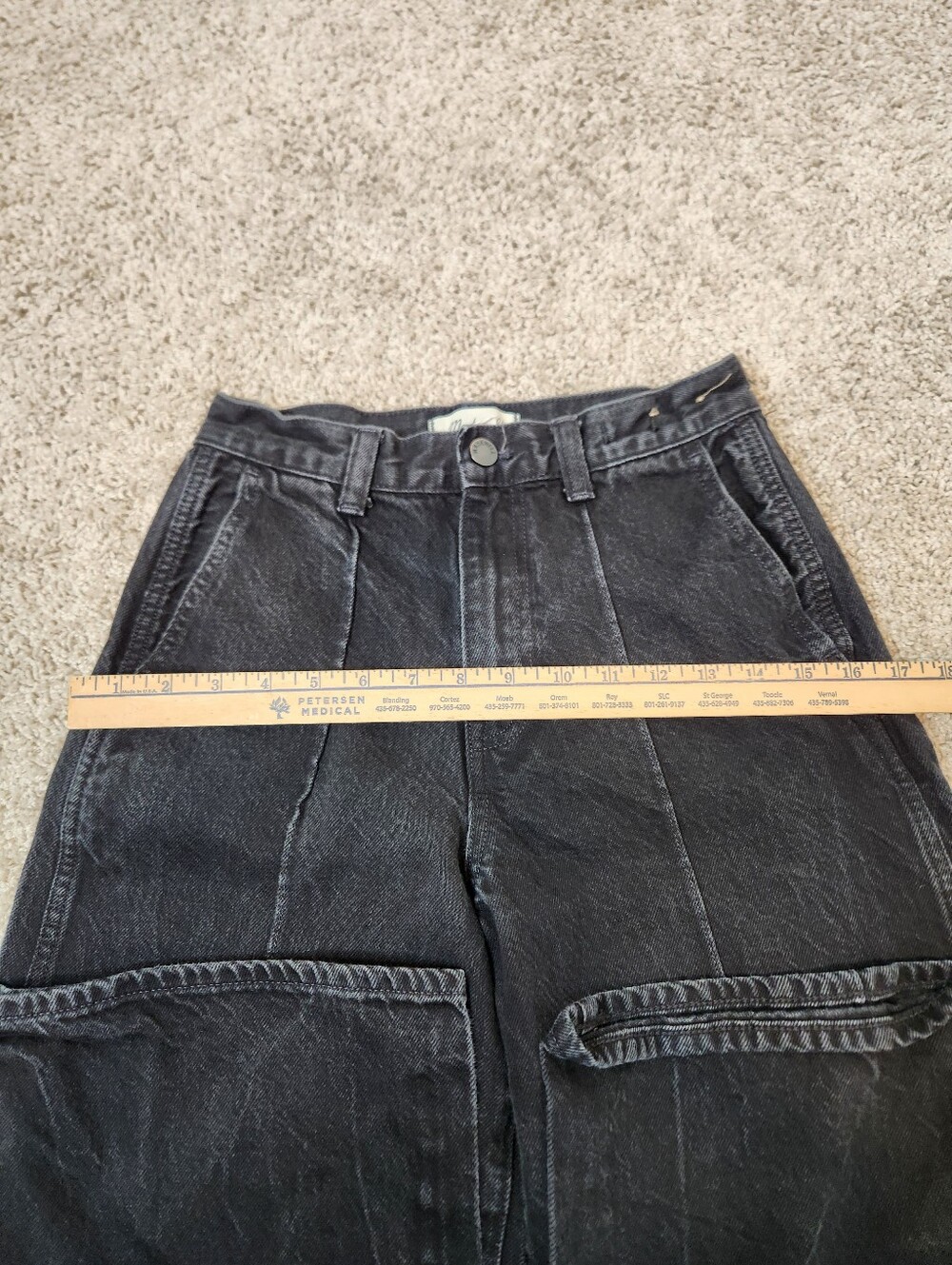 Madewell Super Wide Leg Jeans Black Size 26 - Picture 5 of 7